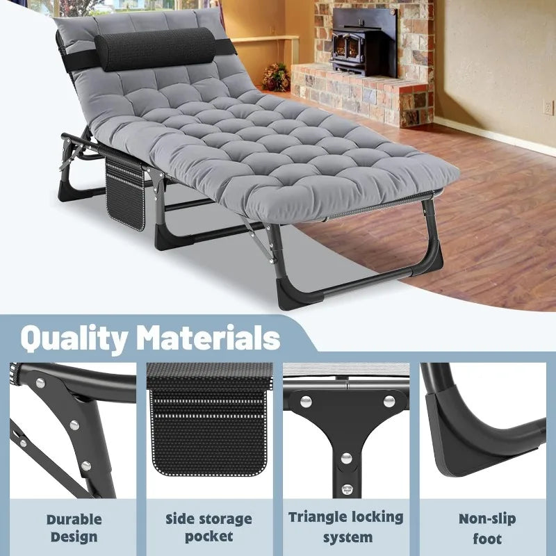 3 in 1 Folding Camping Bed - Indoor and Outdoor Relaxation Bed