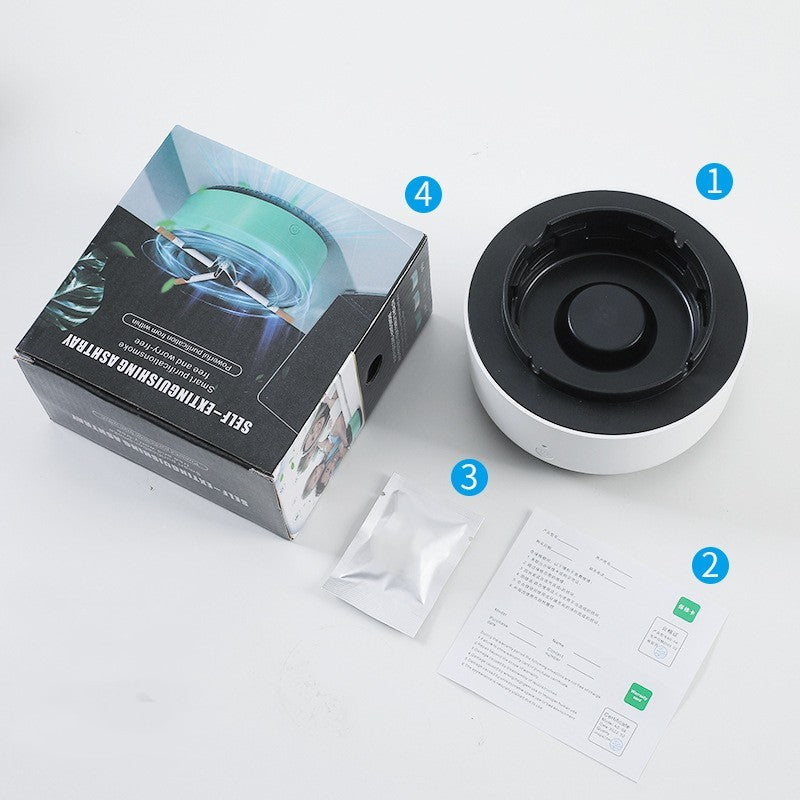 Smoke Removal Air Purifier Ashtray – Portable Anion Automatic Purification Gadget for Car and Home Use