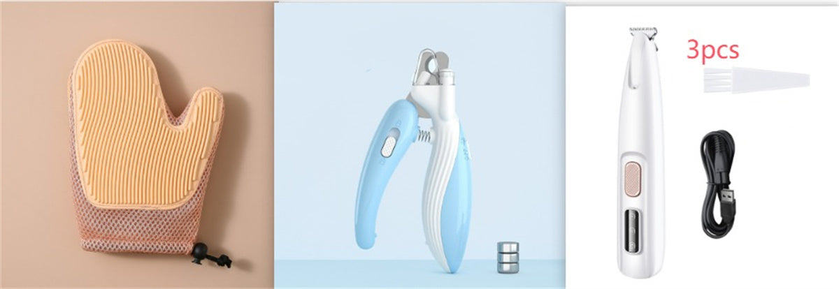 Waterproof Dog Paw Trimmer with LED Light – Pet Hair Clippers for Grooming & Widen Blade Design