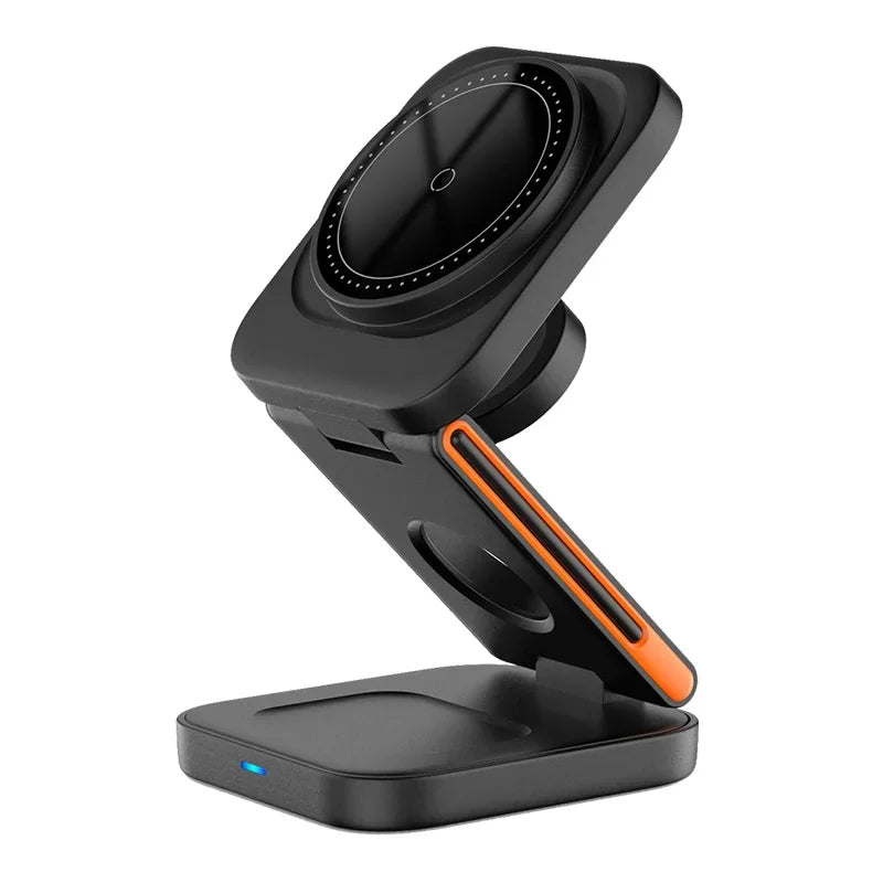 3 in 1 Foldable Charging Station for iPhone, Apple Watch & AirPods – Wireless Fast Charger Dock