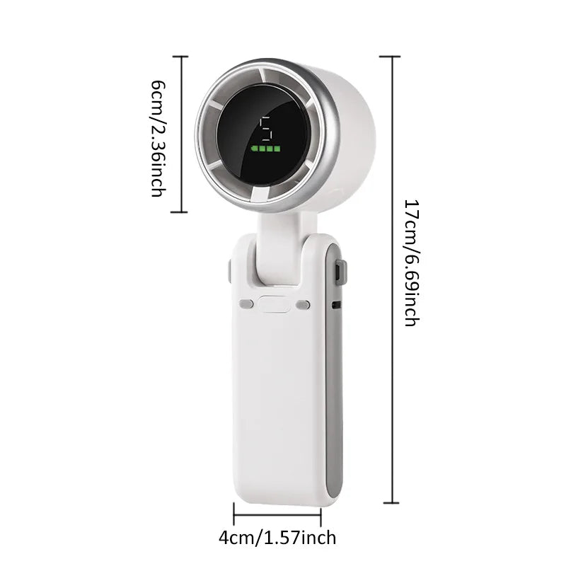 Portable Handheld Turbo Fan – High Power Mini USB Rechargeable Cooling Fan for Travel, Outdoor, Desk & Personal Use