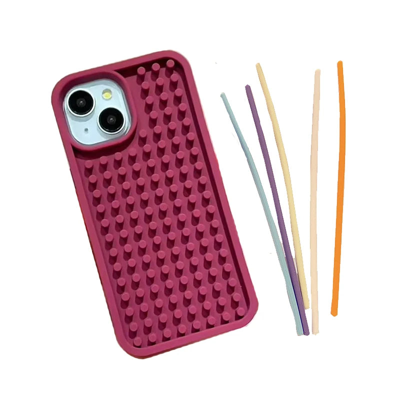 Stress-Relief Phone Case – Soft Silicone Fidget Cover with Bubble Pop Design for iPhone/Android