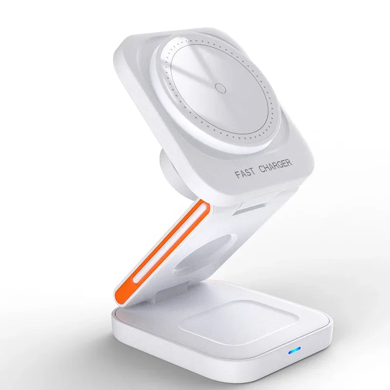 3 in 1 Foldable Charging Station for iPhone, Apple Watch & AirPods – Wireless Fast Charger Dock