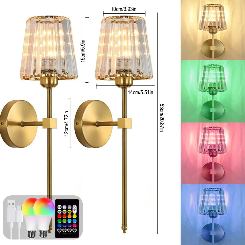LED RGB Rechargeable Wall Lamp – Wireless Color Changing Modern Night Light for Bedroom & Home Decor