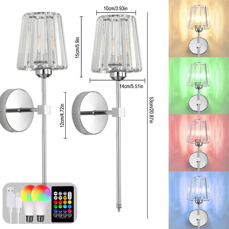 LED RGB Rechargeable Wall Lamp – Wireless Color Changing Modern Night Light for Bedroom & Home Decor