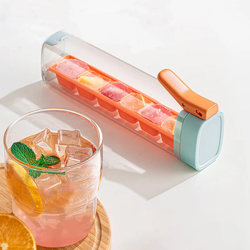 Ice Cube Maker Handle Tray Ice Cube Mold Whiskey Cocktail Drink Ice Box