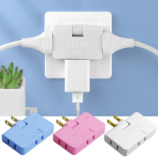 3-in-1 Rotatable Socket Extender – Multi-Outlet Power Strip with Adjustable Angles, Surge Protection, and Space-Saving Design