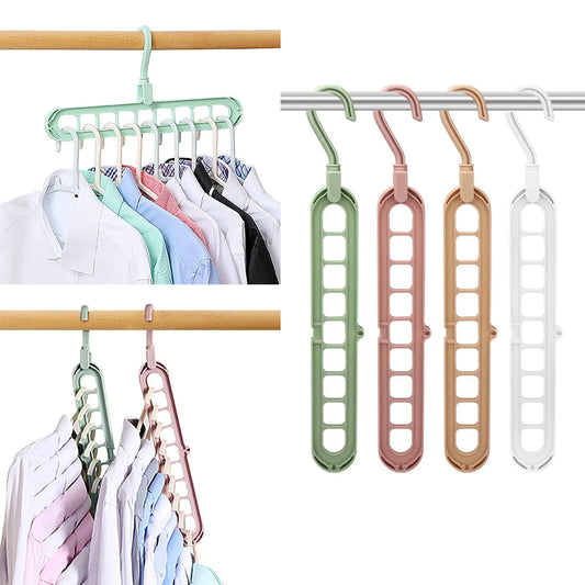 9 in 1 Smart Hanger – Space Saving Clothes Organizer for Closet, Foldable Multi-Port Hangers