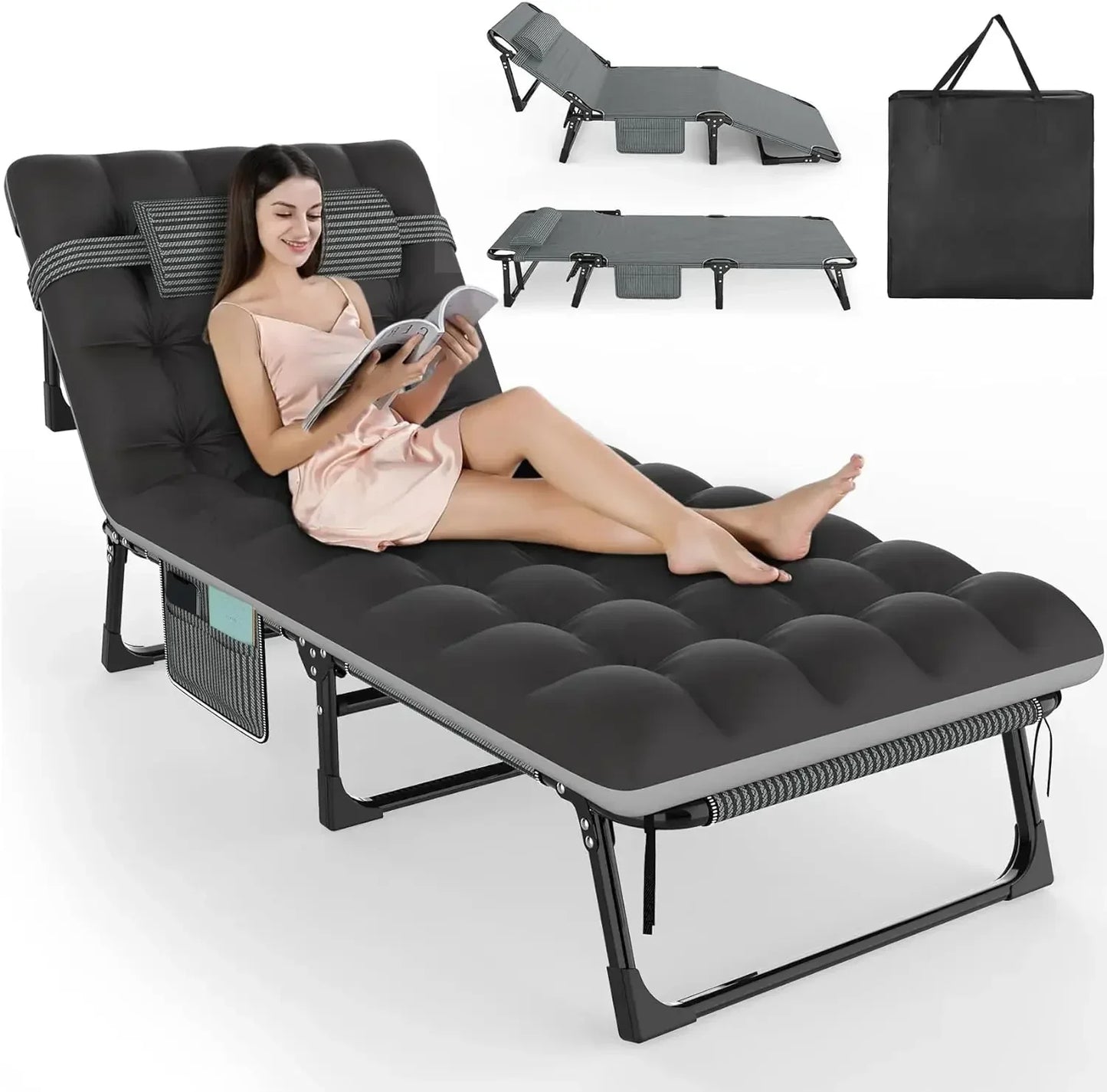 3 in 1 Folding Camping Bed - Indoor and Outdoor Relaxation Bed