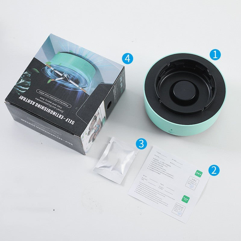 Smoke Removal Air Purifier Ashtray – Portable Anion Automatic Purification Gadget for Car and Home Use