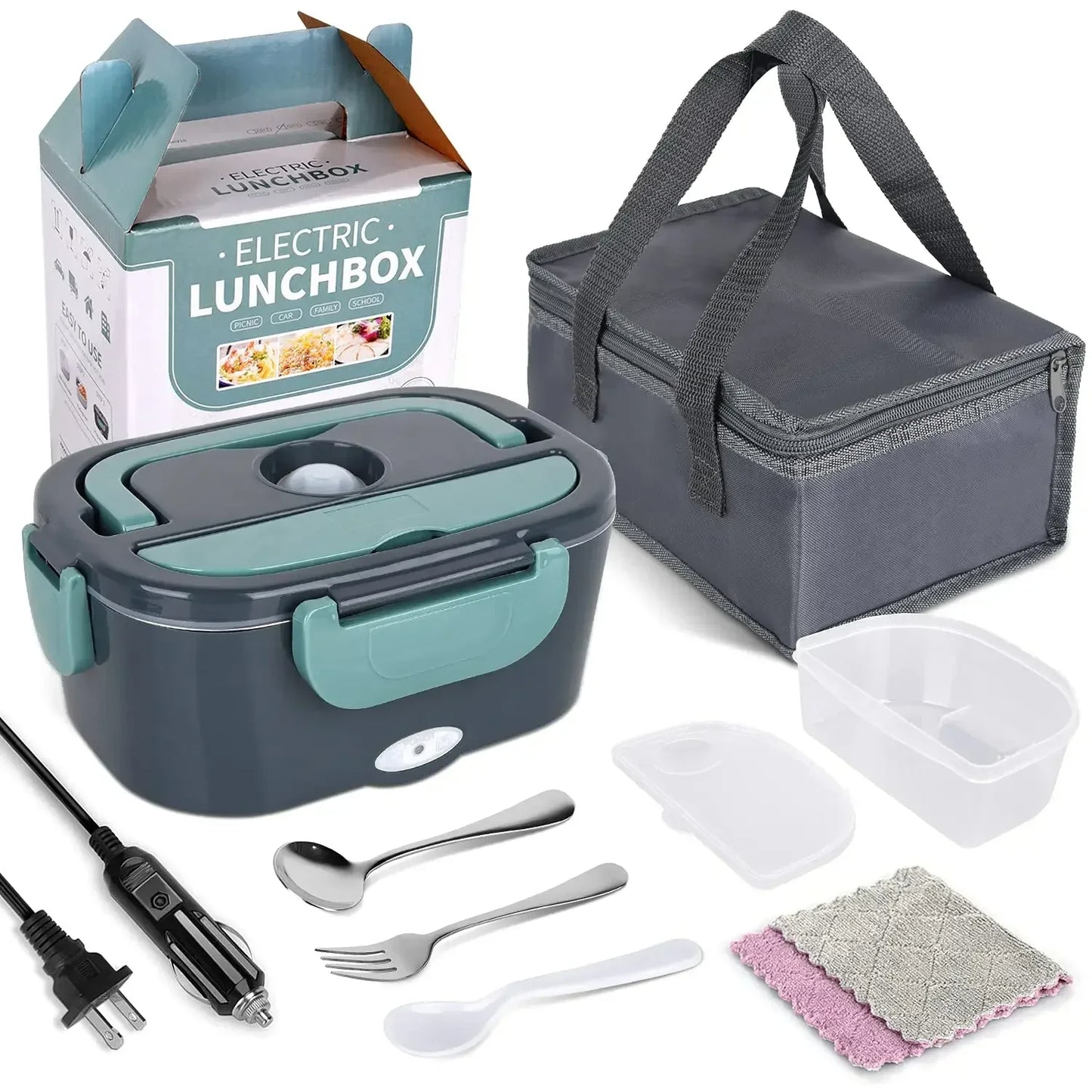 2-in-1 Electric Heating Lunch Box – Portable Food Warmer for Car & Home, Leak-Proof Bento Box