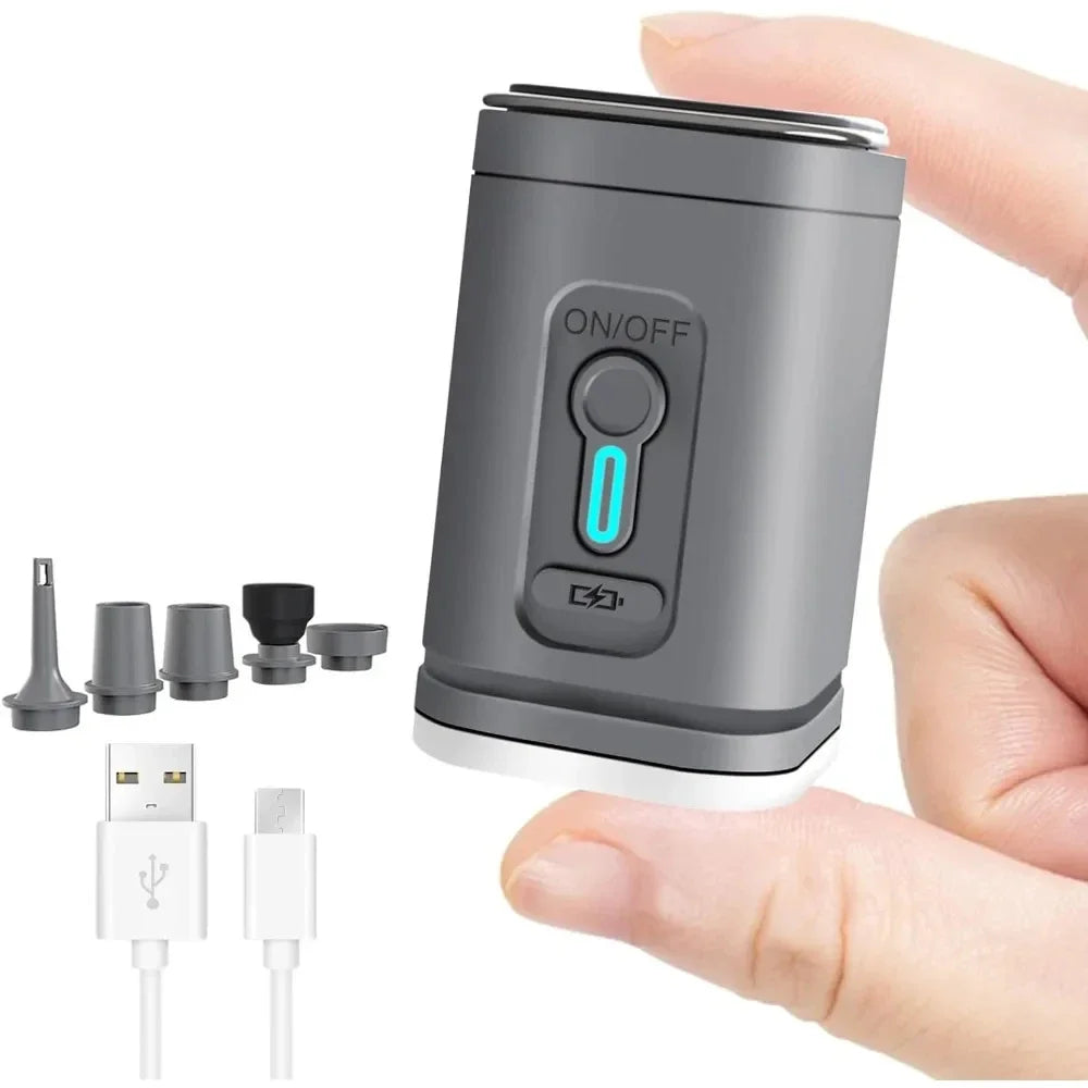 Mini Electric Air Pump Portable USB Rechargeable Inflator for Air Mattress, Pool Floats, Balloons