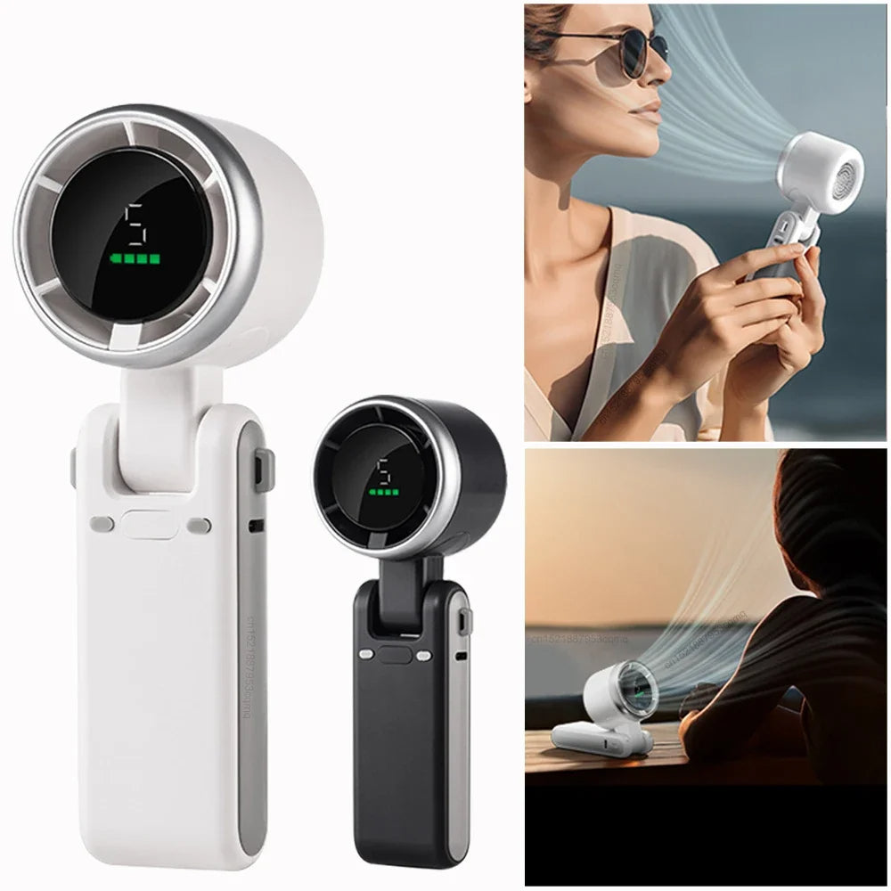 Portable Handheld Turbo Fan – High Power Mini USB Rechargeable Cooling Fan for Travel, Outdoor, Desk & Personal Use
