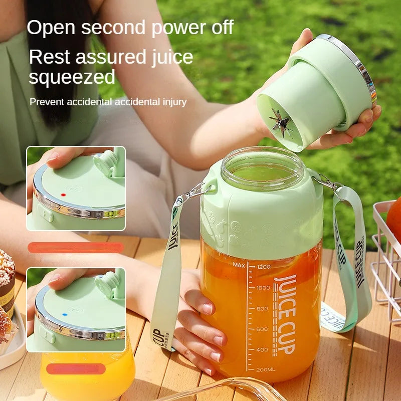 Portable Fruit Juicer Cup – USB Rechargeable Blender for Smoothies, Shakes & Travel Use