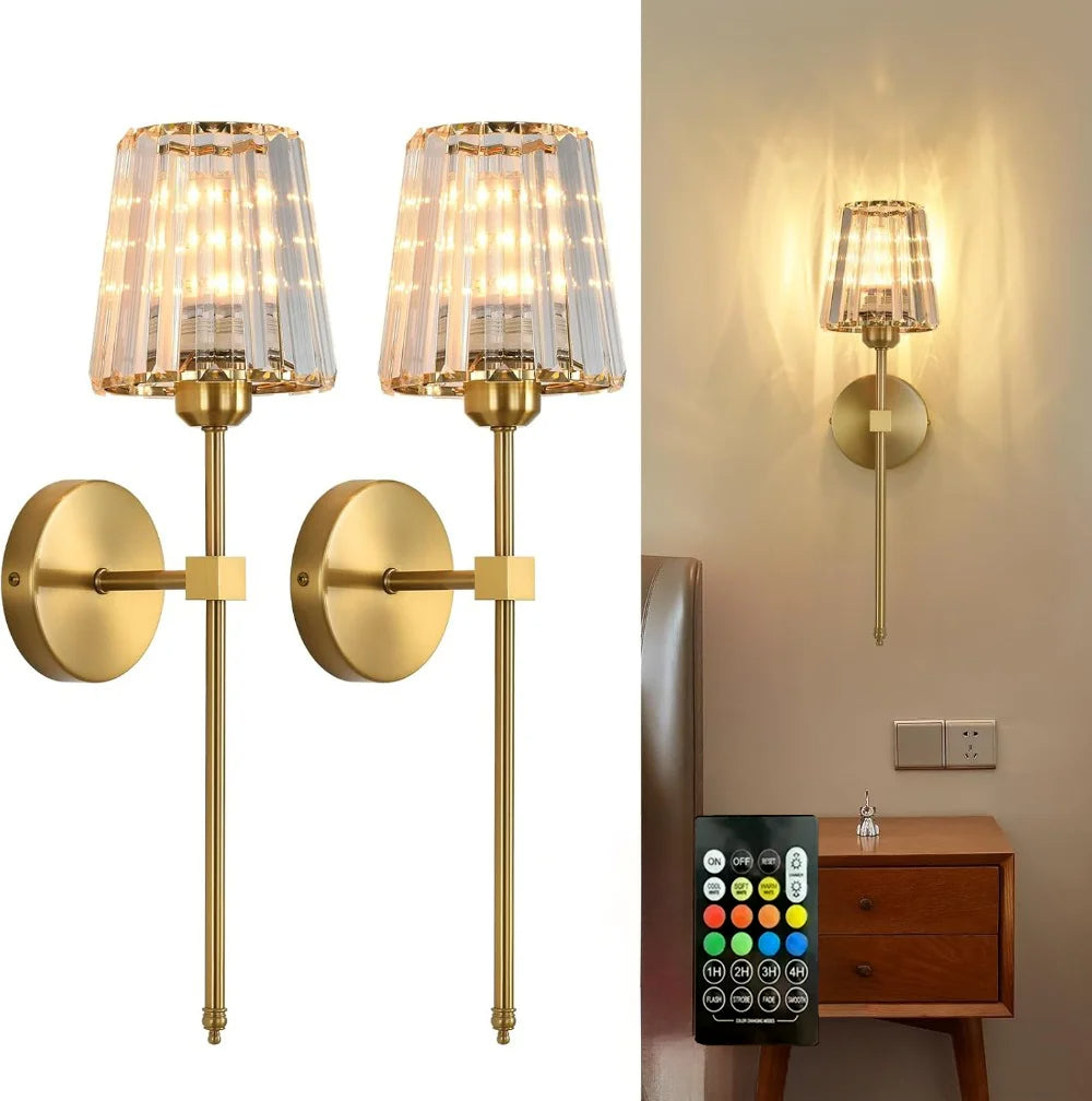 LED RGB Rechargeable Wall Lamp – Wireless Color Changing Modern Night Light for Bedroom & Home Decor