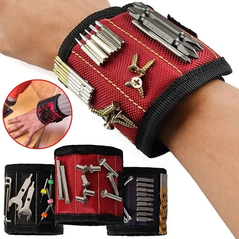 Magnetic Wristband for Tools – Adjustable Tool Holder with Strong Magnets for Screws, Nails, Bolts