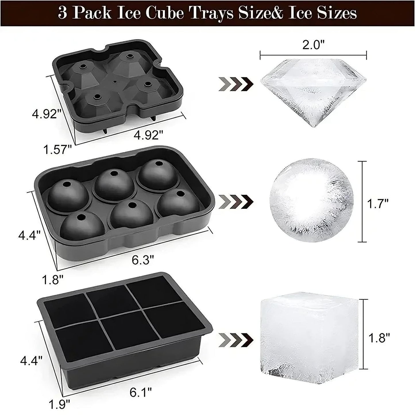 Silicone Ice Ball Mold Tray – Large Sphere Ice Maker for Whiskey, Cocktails & Drinks – BPA-Free Flexible Non-Stick Ice Cube Molds