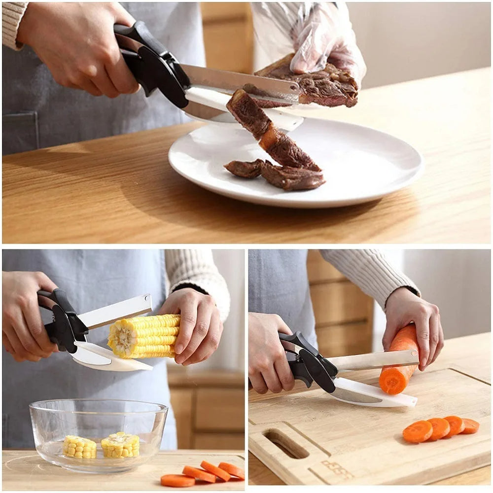 Chop Kitchen Scissors with Cutting Board - Vegetable Chopper Kitchen Scissors