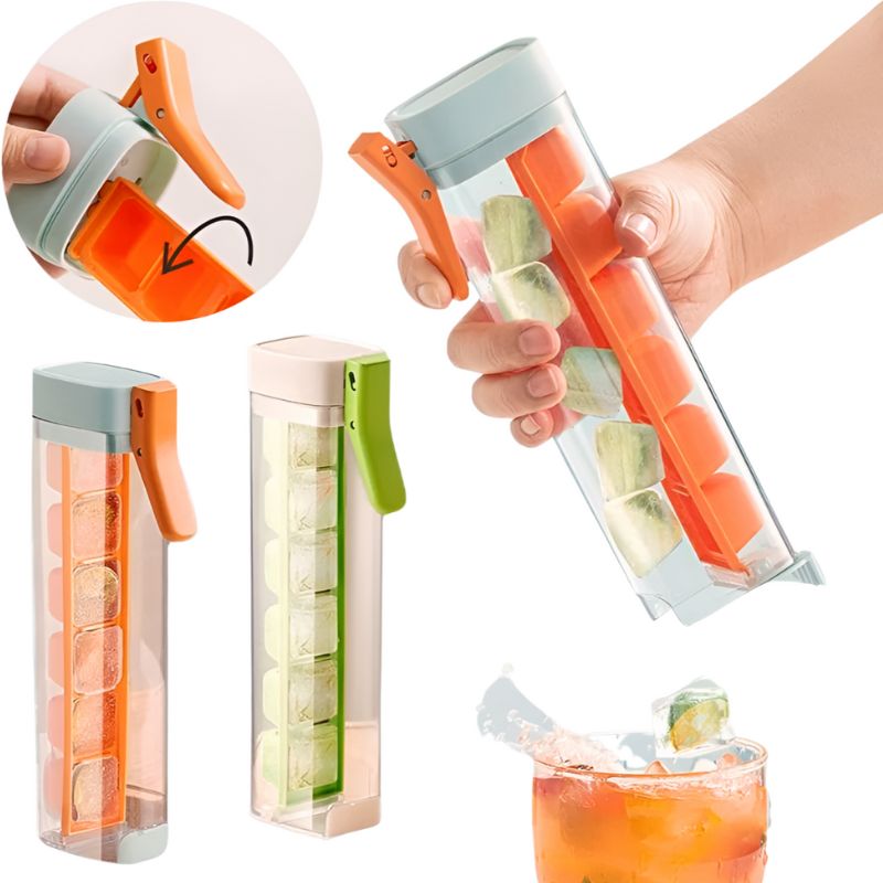 Ice Cube Maker Handle Tray Ice Cube Mold Whiskey Cocktail Drink Ice Box