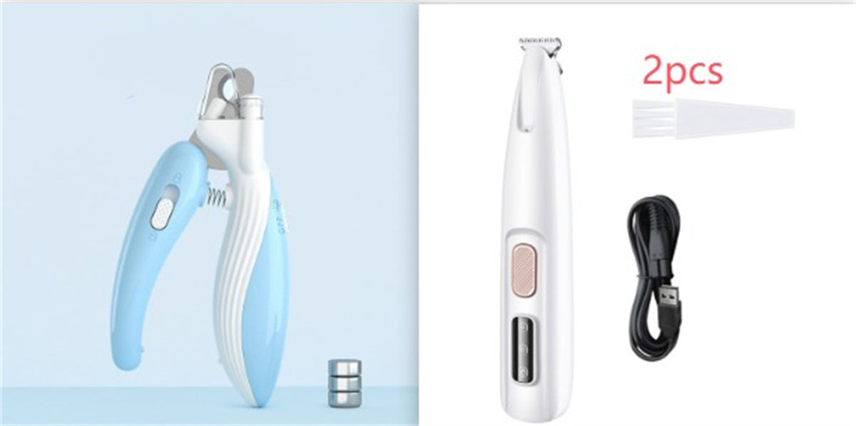 Waterproof Dog Paw Trimmer with LED Light – Pet Hair Clippers for Grooming & Widen Blade Design