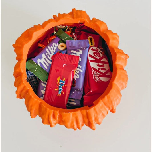 Melting Halloween Pumpkin Candy Bowl With Lid Reusable Candy Dish Spooky Food