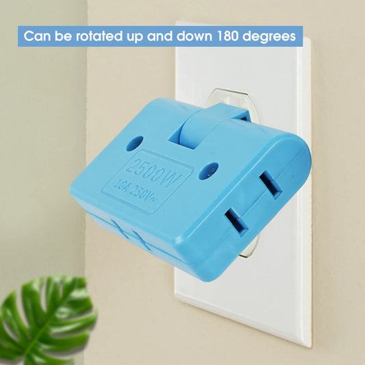 3-in-1 Rotatable Socket Extender – Multi-Outlet Power Strip with Adjustable Angles, Surge Protection, and Space-Saving Design