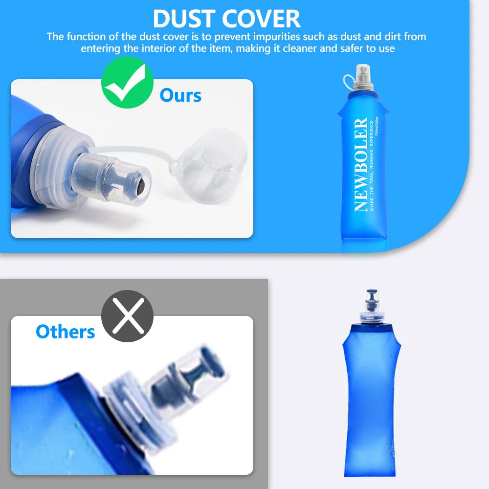 Foldable Water Bottle for Running - Portable Leakproof Sports Hydration Bottle for Gym, Hiking, Travel & Outdoor Use