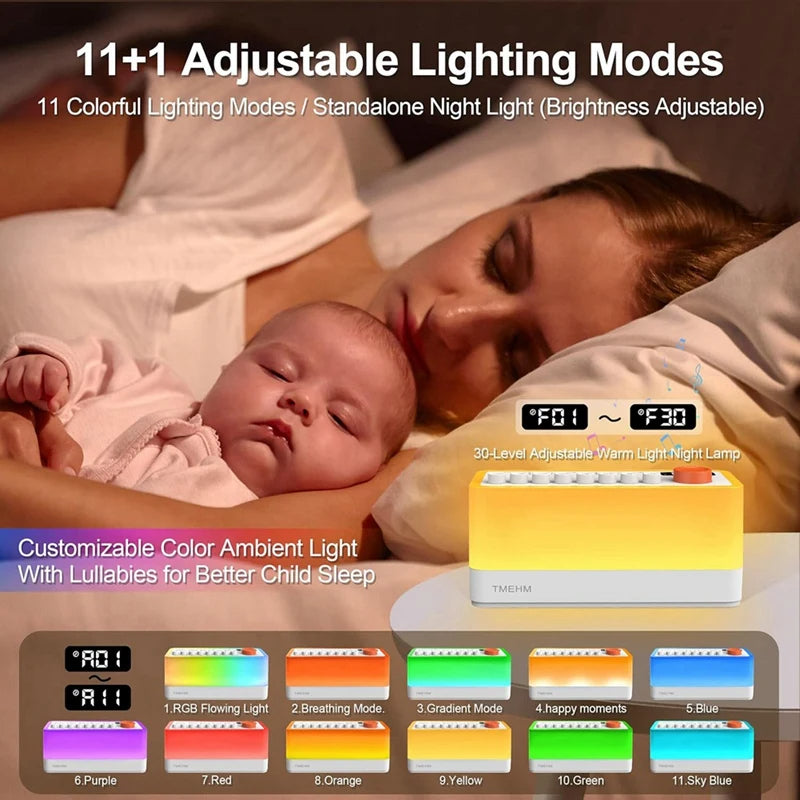 Ambient Sound Machine for Sleep, Relaxation & Baby – White Noise Machine with Nature Sounds & Timer
