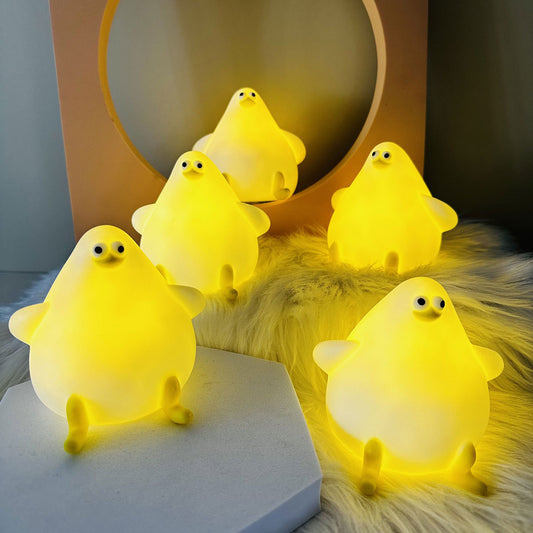 Warm Lovely Cute Cartoon Silicone Sea Gull Night Light With USB Charging Christmas Gifts