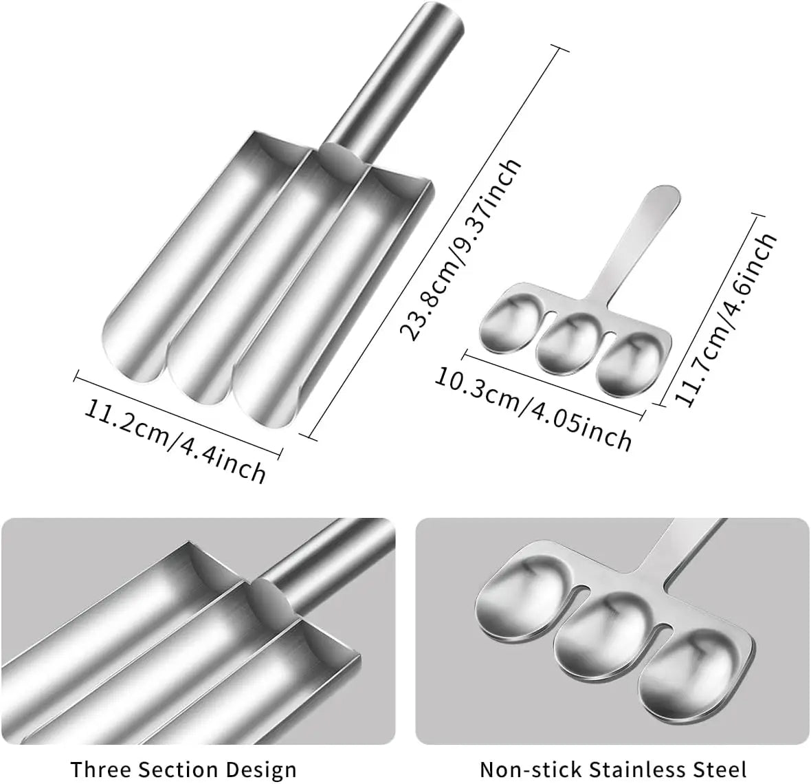 Triple Meatball Maker - 304 Stainless Steel Non-Stick Creative Kitchen Tool
