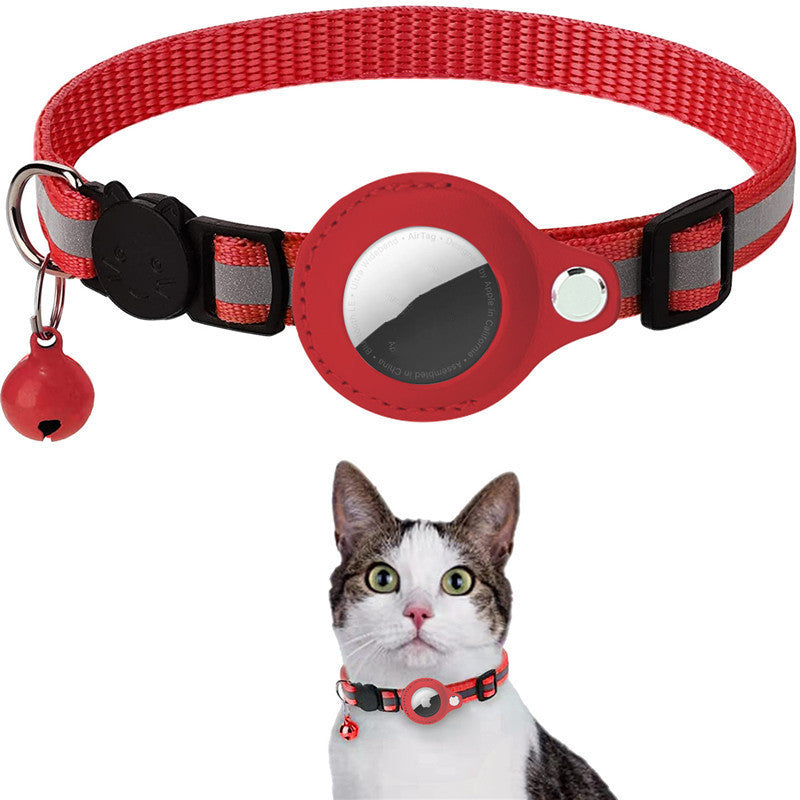 Waterproof Reflective Airtag Collar Holder Case for Dogs Cats – Pet Tracker Cover Adjustable Nylon