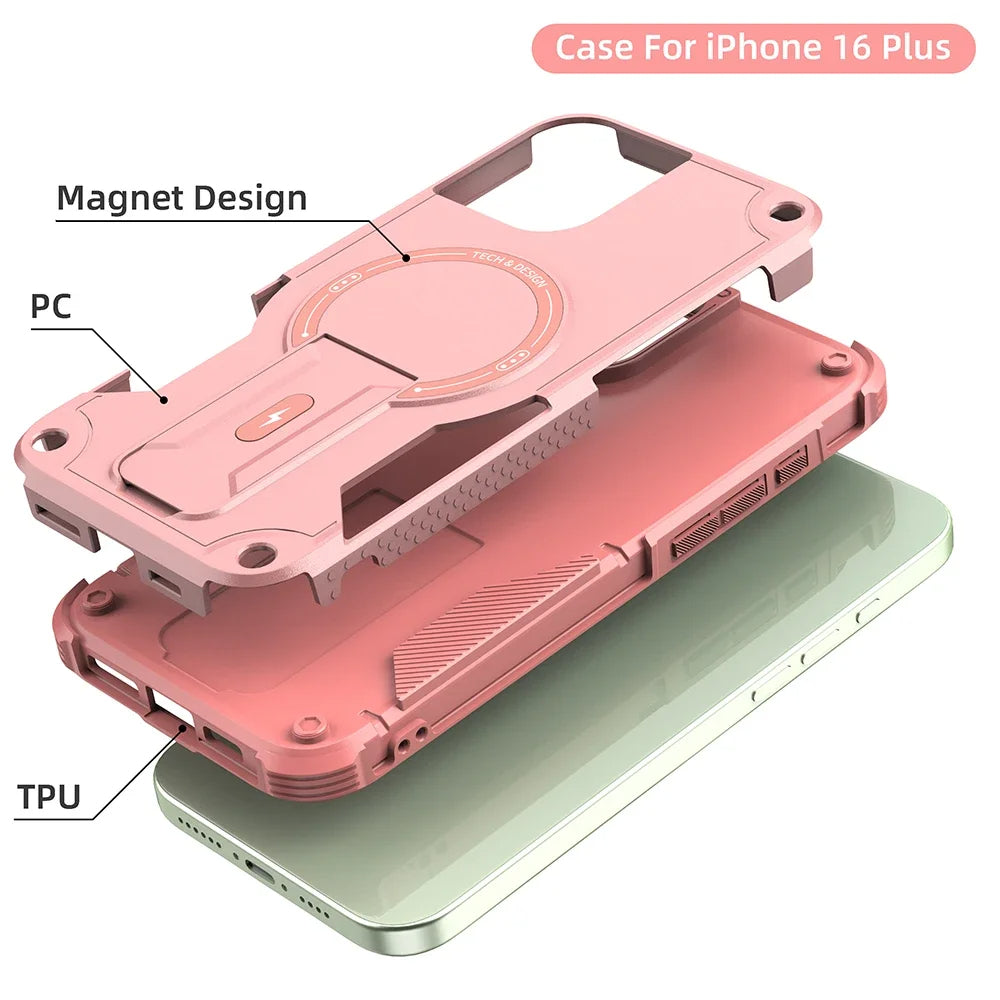 Shockproof Magnetic Phone Case for iPhone 15 14 13 12 Pro Max with MagSafe & Camera Protection