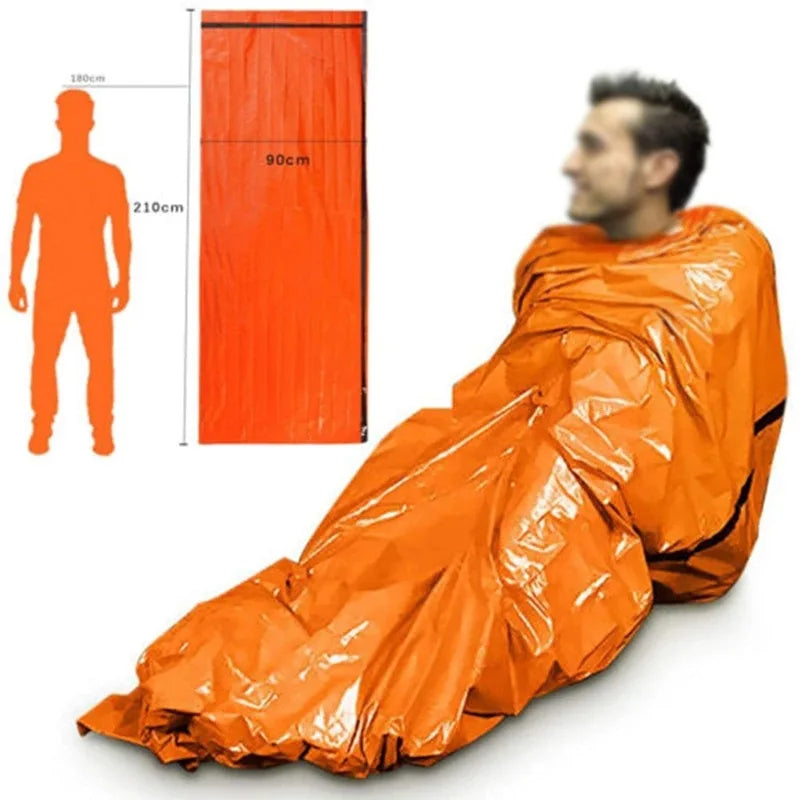 Emergency Sleeping Bag Thermal Survival Blanket | Lightweight Waterproof Bivy Sack for Camping & Hiking