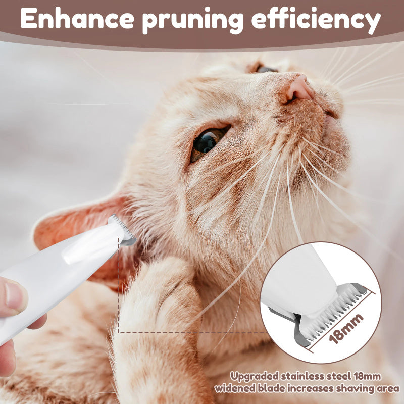 Waterproof Dog Paw Trimmer with LED Light – Pet Hair Clippers for Grooming & Widen Blade Design