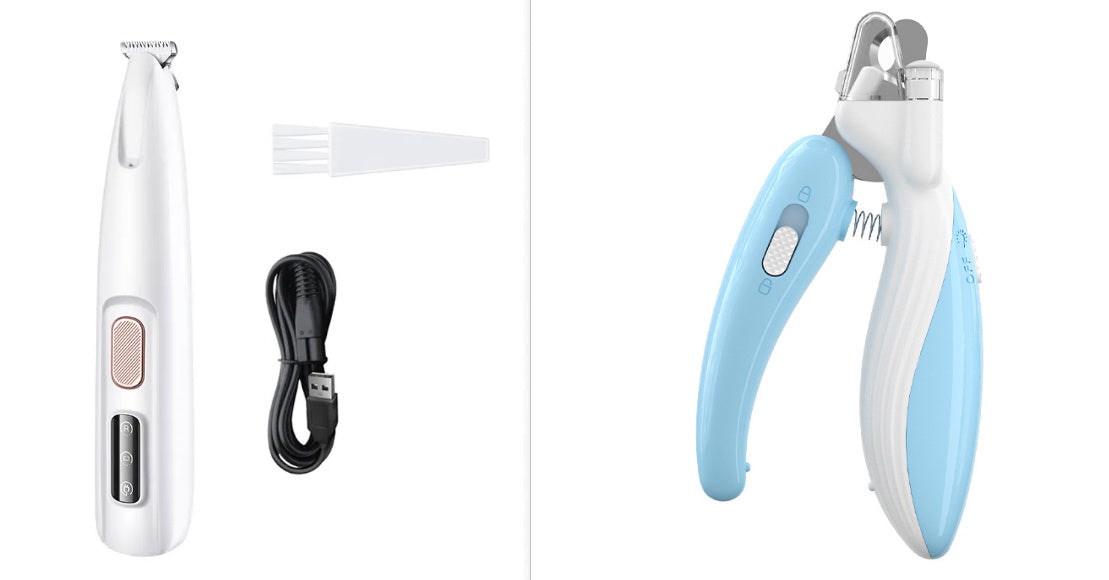 Waterproof Dog Paw Trimmer with LED Light – Pet Hair Clippers for Grooming & Widen Blade Design