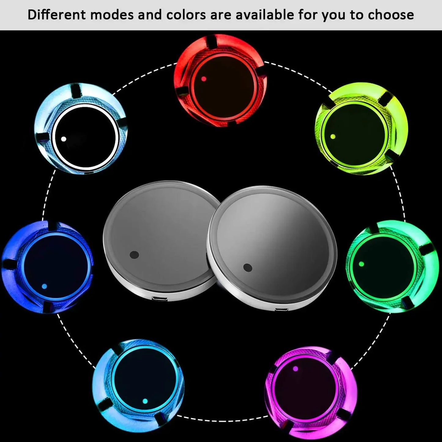 LED Car Cup Holder Light – RGB Light Up Cup Holder with Color Changing Lights for Car Interior