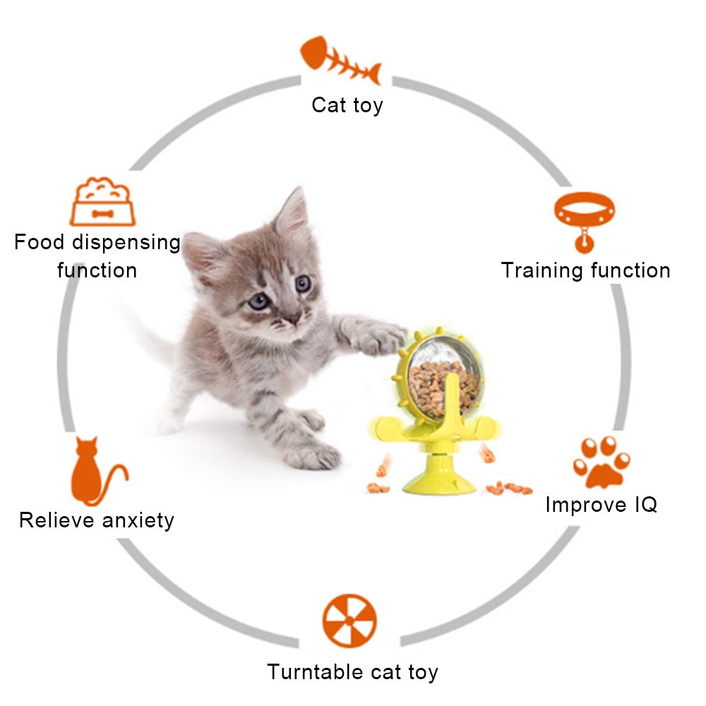 Pet Feeding Interactive Wheel for Dogs & Cats, Slow Feeder, Fun Puzzle Toy for Mental Stimulation