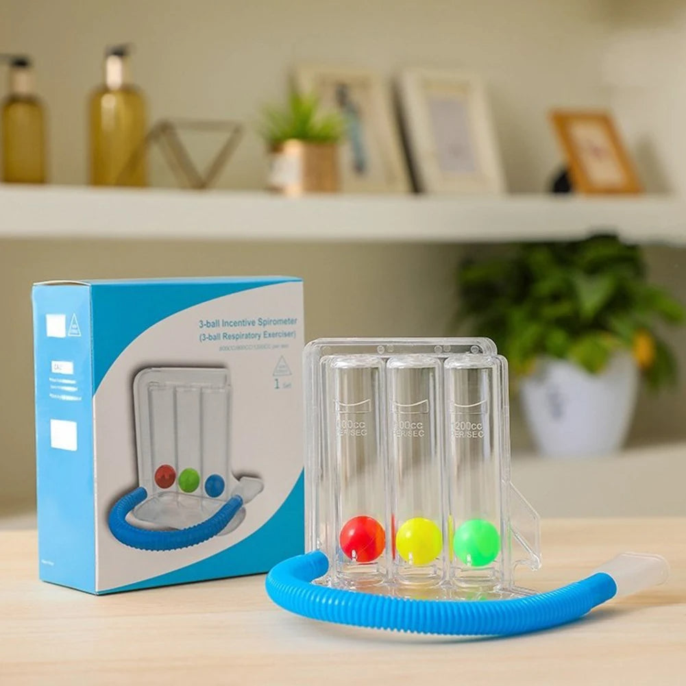 3-Ball Lung Capacity Exerciser – Deep Breathing Respiratory Trainer for Lung Health & Recovery