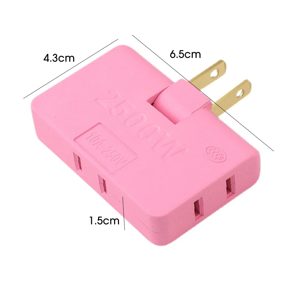 3-in-1 Rotatable Socket Extender – Multi-Outlet Power Strip with Adjustable Angles, Surge Protection, and Space-Saving Design