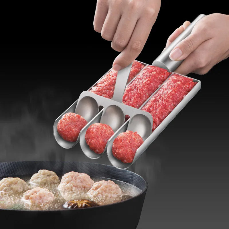 Triple Meatball Maker - 304 Stainless Steel Non-Stick Creative Kitchen Tool