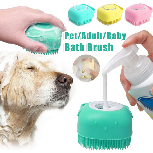 Silicone Dog Bath Brush - Silicone Dog Brush for Bathing - Pet Accessories