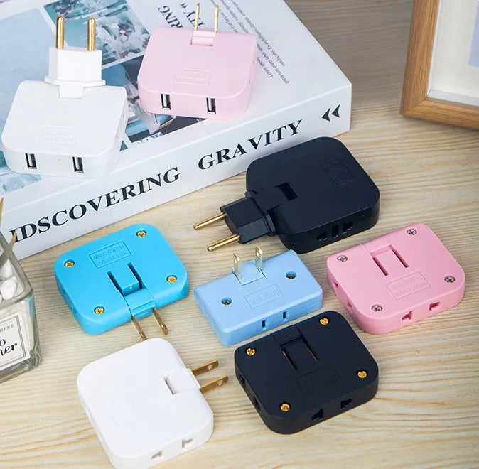 3-in-1 Rotatable Socket Extender – Multi-Outlet Power Strip with Adjustable Angles, Surge Protection, and Space-Saving Design
