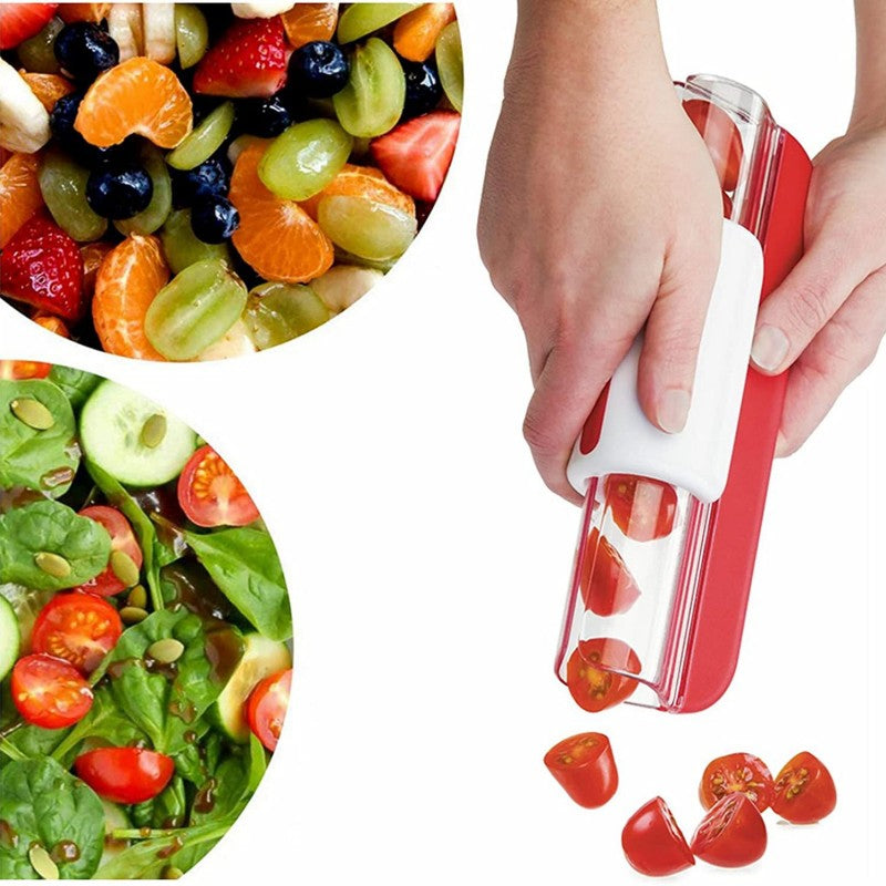 Cherry Tomato Slicer Cutter for Fruits & Veggies – Quick Kitchen Tool for Salad & Meal Prep