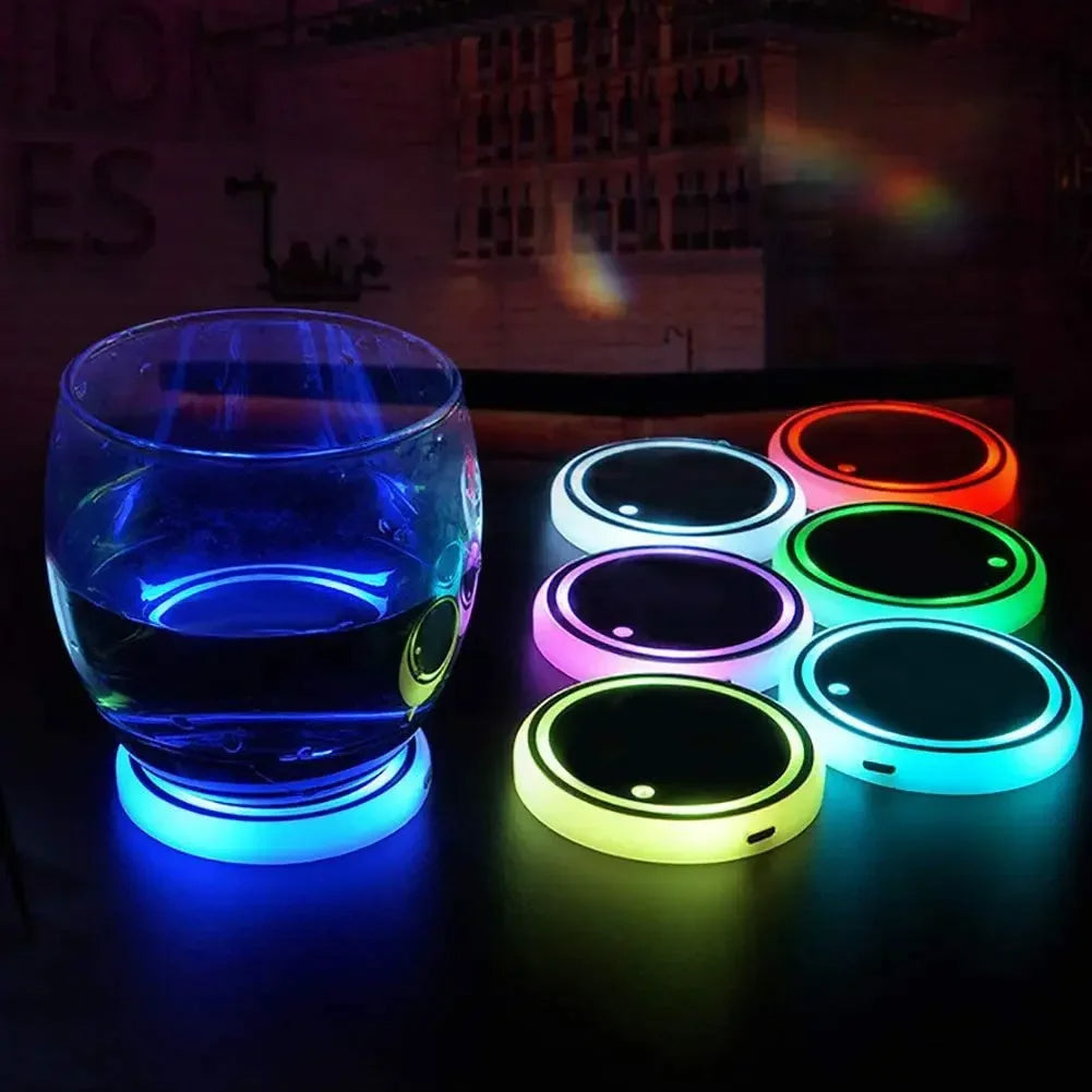 LED Car Cup Holder Light – RGB Light Up Cup Holder with Color Changing Lights for Car Interior