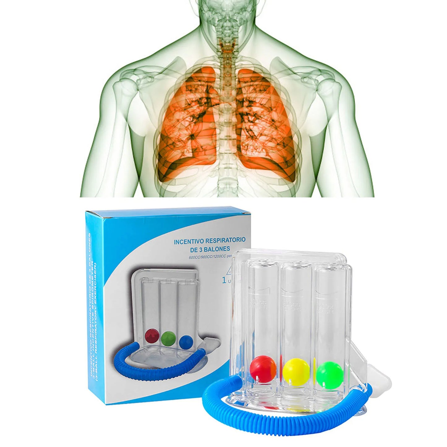 3-Ball Lung Capacity Exerciser – Deep Breathing Respiratory Trainer for Lung Health & Recovery