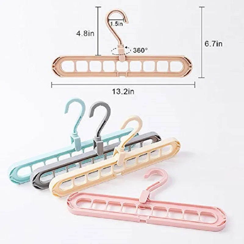 9 in 1 Smart Hanger – Space Saving Clothes Organizer for Closet, Foldable Multi-Port Hangers