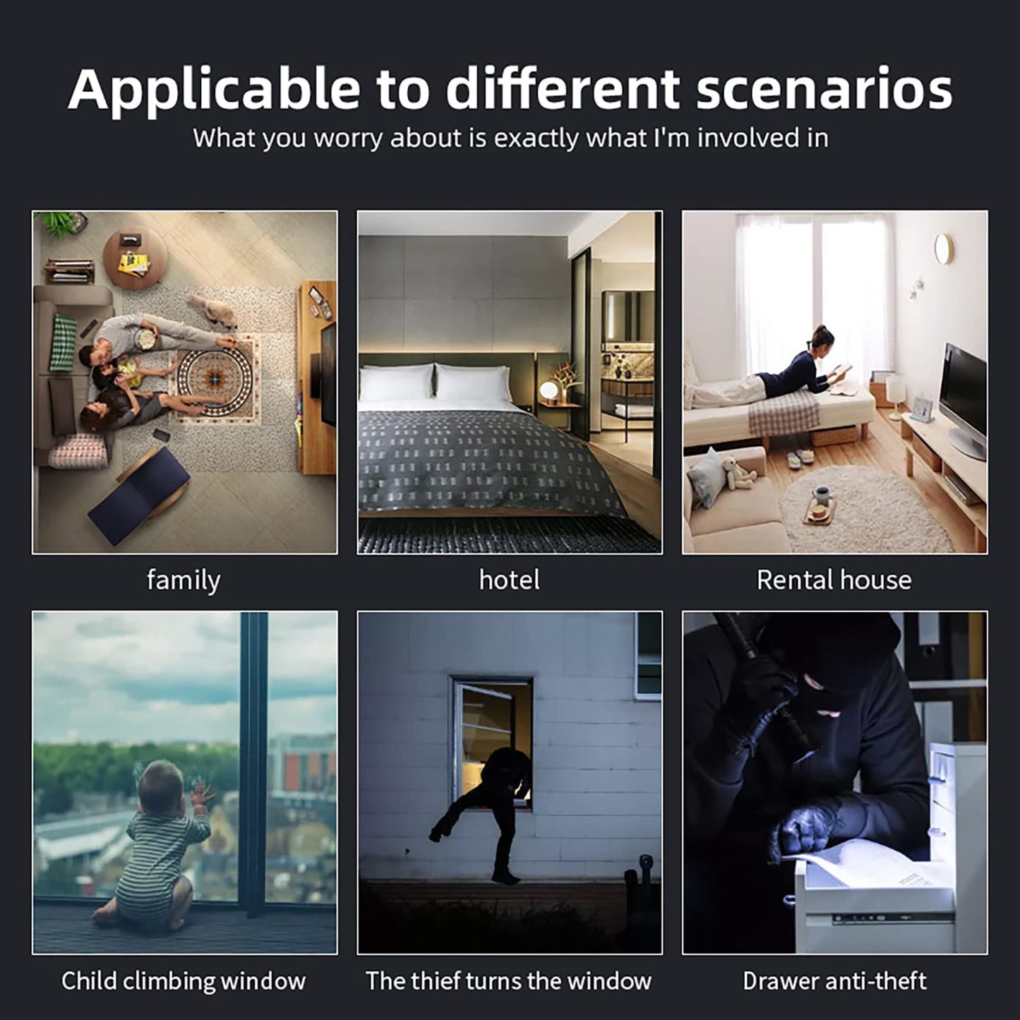 Window WiFi Sensor for Home Security, Smart Sensor Device, Remote Monitoring, Easy Installation