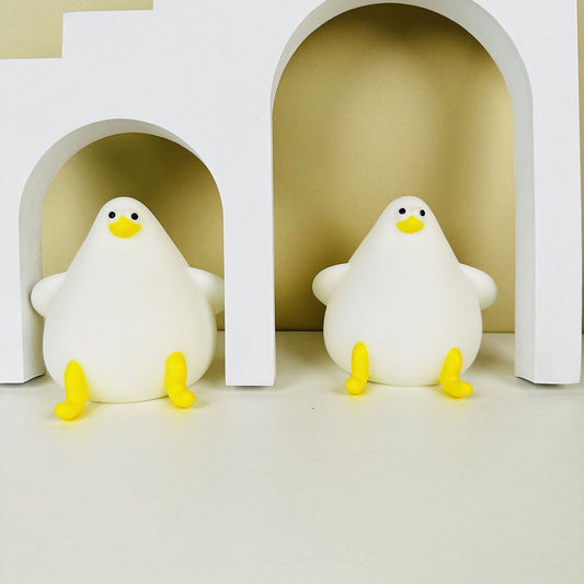Warm Lovely Cute Cartoon Silicone Sea Gull Night Light With USB Charging Christmas Gifts