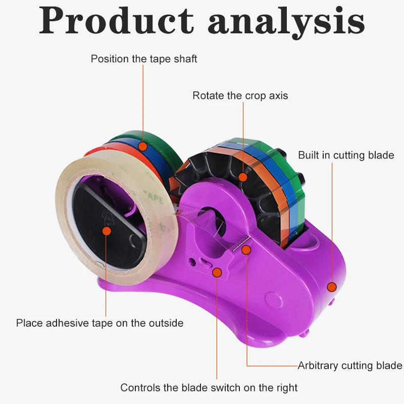 Semi-Automatic Tape Dispenser for Office | Quick Cut, Easy Use, Adjustable Tape Roll Cutter