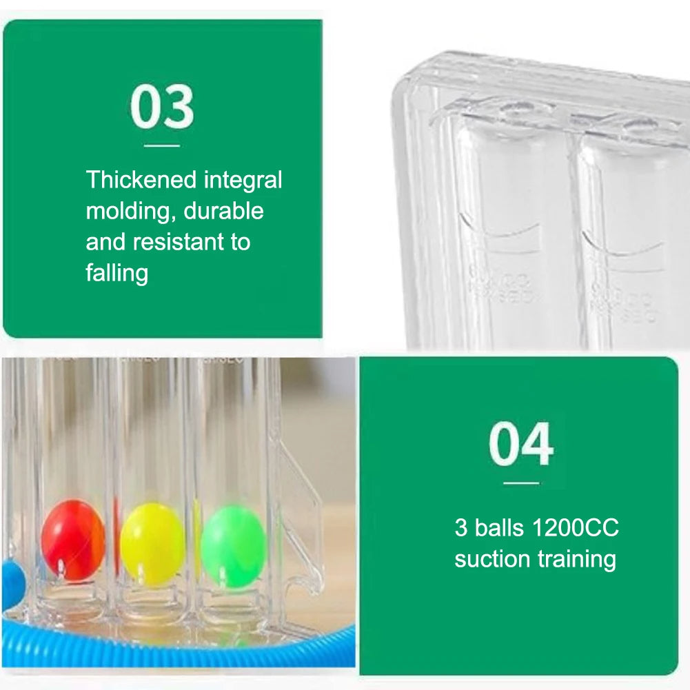 3-Ball Lung Capacity Exerciser – Deep Breathing Respiratory Trainer for Lung Health & Recovery